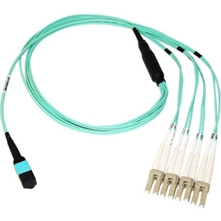 Picture of Axiom MPO Female to 4 LC Multimode OM3 50/125 Fiber Optic Breakout Cable - 1m