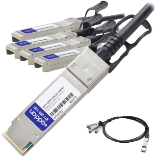 Picture of AddOn Juniper Networks QFX-QSFP-DACBO-1M Compatible TAA Compliant 40GBase-CU QSFP+ to 4xSFP+ Direct Attach Cable (Passive Twinax, 1m)