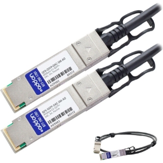 Picture of AddOn Juniper Networks QFX-QSFP-DAC-3M Compatible TAA Compliant 40GBase-CU QSFP+ to QSFP+ Direct Attach Cable (Passive Twinax, 3m)