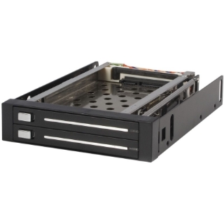Picture of StarTech.com StarTech.com 2 Drive 2.5in Trayless Hot Swap SATA Mobile Rack Backplane - Storage bay adapter - black