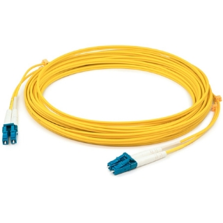 Picture of AddOn 90m LC (Male) to LC (Male) Straight Yellow OS2 Duplex LSZH Fiber Patch Cable
