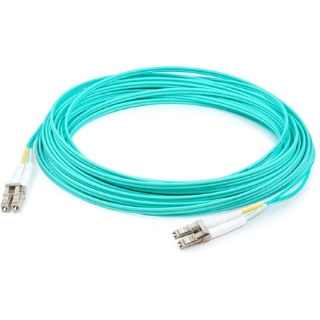 Picture of AddOn 89m LC (Male) to LC (Male) Straight Aqua OM4 Duplex Plenum Fiber Patch Cable