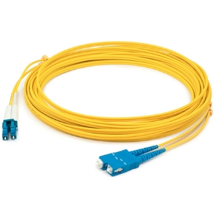 Picture of AddOn 57m LC (Male) to SC (Male) Straight Yellow OS2 Duplex LSZH Fiber Patch Cable