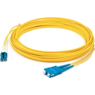 Picture of AddOn 98m LC (Male) to SC (Male) Straight Yellow OS2 Duplex Fiber OFNR (Riser-Rated) Patch Cable