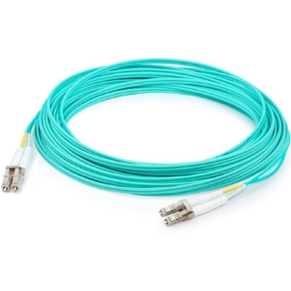 Picture of AddOn 6m LC (Male) to LC (Male) Aqua OM3 Duplex Fiber OFNR (Riser-Rated) Patch Cable