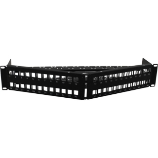 Picture of AddOn 19-inch Cat6A 48-Port Angled 2U Patch Panel with 180 Degree Keystones