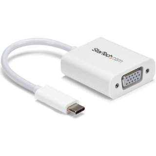 Picture of StarTech.com USB-C to VGA Adapter - White - Thunderbolt 3 Compatible - USB C Adapter - USB Type C to VGA Dongle Converter