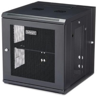 Picture of StarTech.com 12U 19" Wall Mount Network Cabinet - 20" Deep Hinged Locking IT Data Enclosure - Flexible Vented Rack w/Shelf - Switch Depth