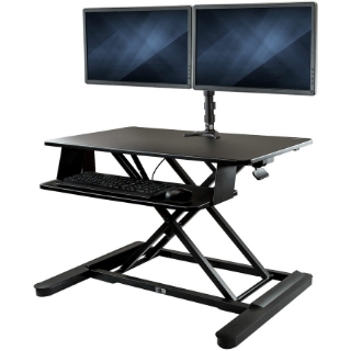 Picture of StarTech.com Dual Monitor Sit Stand Desk Converter - 35" Wide - Height Adjustable Standing Desk Solution -Dual Arms for up to 24" Monitors