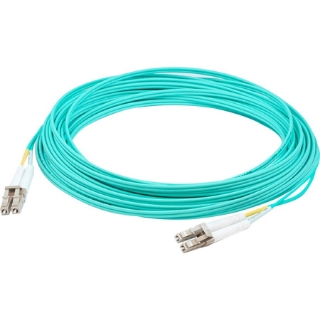 Picture of AddOn 25m LC (Male) to LC (Male) Straight Aqua OM4 Duplex LSZH Fiber Patch Cable