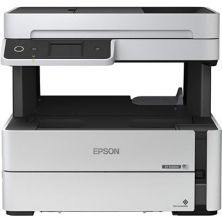 Picture of Epson WorkForce ST-M3000 Monochrome Multifunction Supertank Printer. Cartridge Free MFP with ADF & Fax Inkjet copier/Fax/Scanner-1200x2400 dpi Print-Automatic Duplex Print-1200 dpi Optical Scan-20 ppm-Up to 23k pages of ink-Wireless LAN