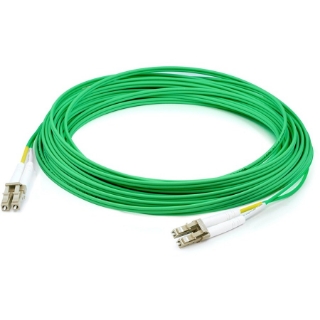 Picture of AddOn 20m LC (Male) to LC (Male) Green OM4 Duplex Plenum-Rated Fiber Patch Cable