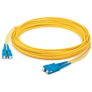 Picture of AddOn 99m SC (Male) to SC (Male) Straight Yellow OS2 Duplex LSZH Fiber Patch Cable