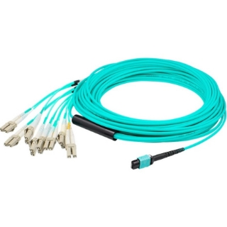 Picture of AddOn 7m MPO (Female) to 8xLC (Male) 8-Strand Magenta OM4 LSZH Fiber Fanout Cable