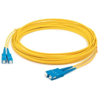 Picture of AddOn 40m SC (Male) to SC (Male) Straight Yellow OS2 Duplex LSZH Fiber Patch Cable