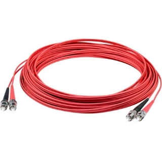 Picture of AddOn 3m ST (Male) to ST (Male) Red OM3 Duplex Fiber OFNR (Riser-Rated) Patch Cable