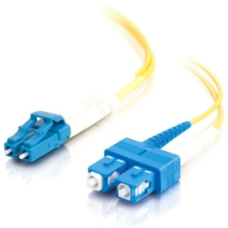 Picture of C2G-3m LC-SC 9/125 OS1 Duplex Singlemode PVC Fiber Optic Cable (LSZH) - Yellow