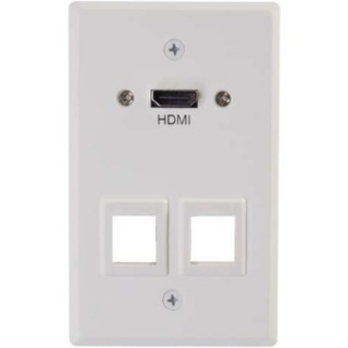 Picture of C2G HDMI Pass Through Single Gang Wall Plate with Two Keystones - White