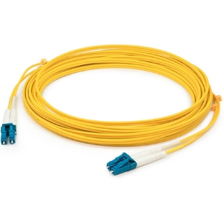 Picture of AddOn 0.5m LC (Male) to LC (Male) Yellow OS2 Simplex Fiber OFNR (Riser-Rated) Patch Cable