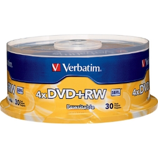 Picture of Verbatim DVD+RW 4.7GB 4X with Branded Surface - 30pk Spindle