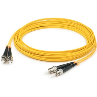 Picture of AddOn 10m ST (Male) to ST (Male) Yellow OS2 Duplex Fiber OFNR (Riser-Rated) Patch Cable