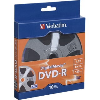 Picture of Verbatim DVD-R 4.7GB 8X with DigitalMovie Surface - 10pk Bulk Box