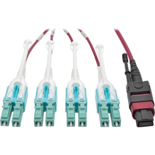 Picture of Tripp Lite 5M MTP MPO 8xLC 50/125 OM4 Fanout Patch Cable 12 Fiber 40GB CMP
