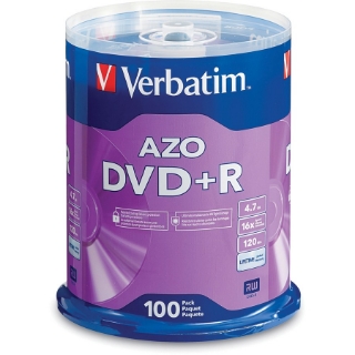 Picture of Verbatim AZO DVD+R 4.7GB 16X with Branded Surface - 100pk Spindle