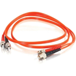 Picture of C2G-1m ST-ST 50/125 OM2 Duplex Multimode Fiber Optic Cable (TAA Compliant) - Orange