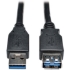 Picture of Tripp Lite USB 3.0 SuperSpeed Extension Cable - USB-A to USB-A, M/F, Black, 3 ft. (0.9 m)