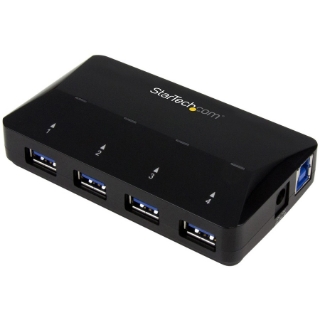 Picture of StarTech.com 4-Port USB 3.0 Hub plus Dedicated Charging Port - 1 x 2.4A Port - Desktop USB Hub and Fast-Charging Station