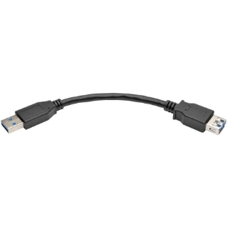 Picture of Tripp Lite 6 Inch USB 3.0 SuperSpeed Extension Cable A Male to A Female Black