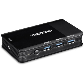 Picture of TRENDnet 4 Computer 4-Port USB 3.1 Sharing Switch, TK-U404, 4 x USB 3.1 for Computers, 4 x USB 3.1 for Devices, Flash Drive Sharing, Scanners, Printers, Mouse, Keyboard, Windows & Mac Compatible