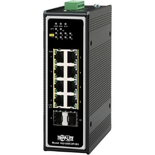 Picture of Tripp Lite Ethernet Switch Unmanaged 8-Port PoE+ 30W 2 SFP 10/100/1000 Mbps