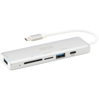 Picture of Tripp Lite USB C Multiport Adapter 2x USB-A 1x USB-C Card Reader Silver