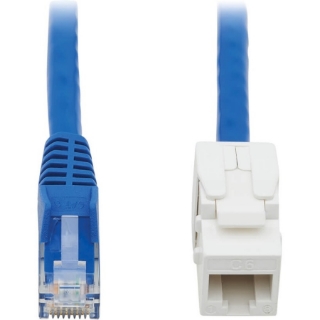 Picture of Tripp Lite Cat6 Keystone Jack Cable Assembly, RJ45 M/F, 18 in., Blue