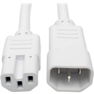 Picture of Tripp Lite 6ft Heavy Duty Power Extension Cord 15A 14 AWG C14 C15 White 6'