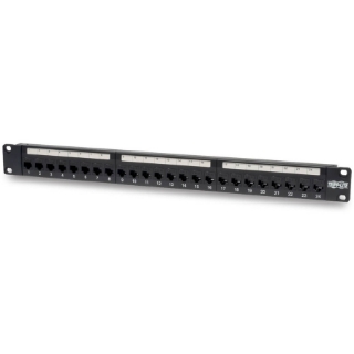 Picture of Tripp Lite 24-Port Cat6 Cat5 Patch Panel Feed Through Rackmount 568A/B RJ45 1URM TAA