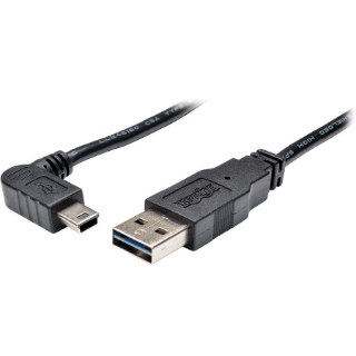 Picture of Tripp Lite 6ft USB 2.0 High Speed Cable Reversible A to Right Angle 5Pin Mini B M/M