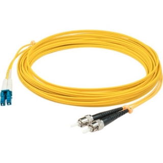 Picture of AddOn 90m LC (Male) to ST (Male) Straight Yellow OS2 Duplex OFNR (Riser-Rated) Fiber Patch Cable