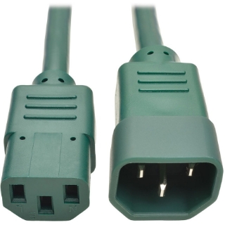 Picture of Tripp Lite 6ft Computer Power Extension Cord 10A 18 AWG C14 to C13 Green 6'