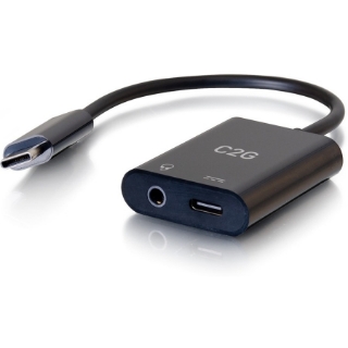 Picture of C2G USB C to AUX (3.5mm) and USB C Adapter for Audio and Power