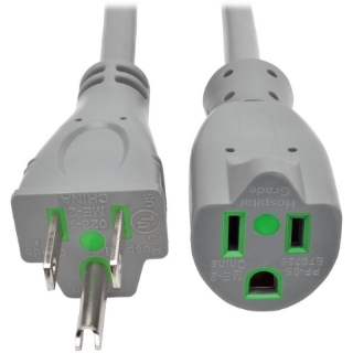 Picture of Tripp Lite 6ft Hospital Medical Power Extension Cord 5-15P 5-15R 13A Gray