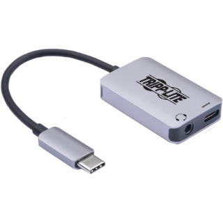 Picture of Tripp Lite USB C to 3.5mm Stereo Audio Adapter USB 3.1 Gen 1 PD 3.0 Silver