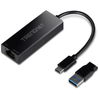 Picture of TRENDnet USB-C 3.1 To 2.5GBase-T Ethernet Adapter, IEEE 802.3bz 2.5GBASE-T Compliant, Supports Up to 2.5Gbps connection Speeds, Supports 802.1p (CoS) And 802.1Q (VLAN), Black, TUC-ET2G