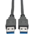 Picture of Tripp Lite 6ft USB 3.0 SuperSpeed A/A Cable M/M 28/24 AWG 5 Gbps Black 6'