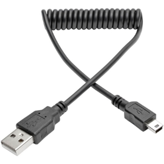 Picture of Tripp Lite 6ft Hi-Speed USB 2.0 to Mini-B Cable Coiled USB A-Mini-B M/M 6'