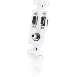 Picture of C2G HDMI, VGA and 3.5mm Audio Pass Through Wall Plate - White