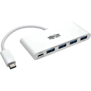 Picture of Tripp Lite 4-Port USB 3.1 Gen 1 Portable Hub, USB-C to (x4) USB-A, with USB-C Charging Port