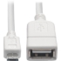 Picture of Tripp Lite 6" Micro USB-B to USB OTG Host Adapter Cable On the Go White M/F